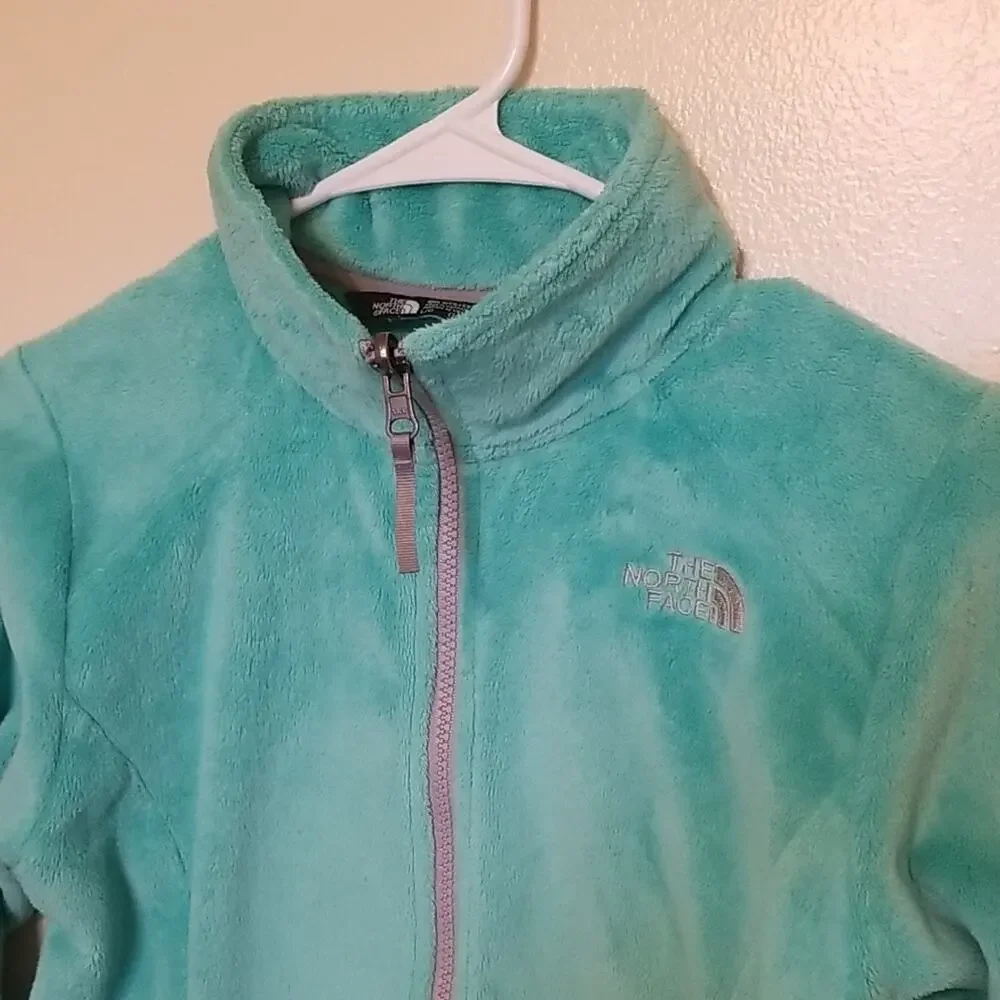 The North Face Girl's Teal Fleece Warm Cozy Zip Up Jacket Size Large (14/16)